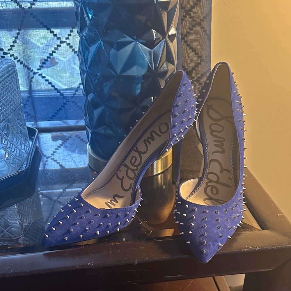 SOLD!! $25 Sam Edelman Royal Blue Studded Heels